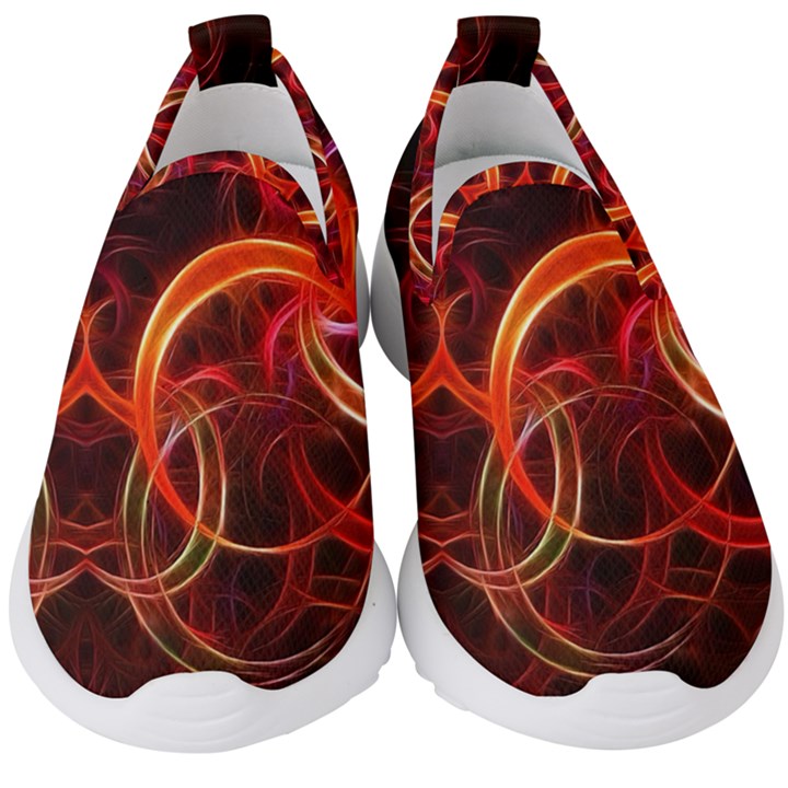 Background Fractal Abstract Kids  Slip On Sneakers