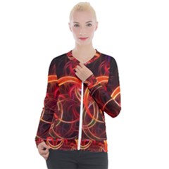 Background Fractal Abstract Casual Zip Up Jacket by Semog4