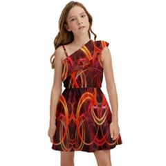 Background Fractal Abstract Kids  One Shoulder Party Dress by Semog4