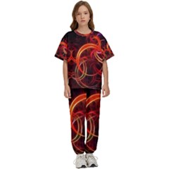 Background Fractal Abstract Kids  Tee And Pants Sports Set by Semog4