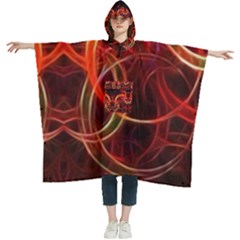 Background Fractal Abstract Women s Hooded Rain Ponchos