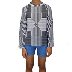 Construction Background Geometric Kids  Long Sleeve Swimwear by Semog4