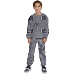 Construction Background Geometric Kids  Sweatshirt Set