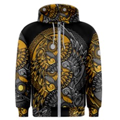 Yin Yang Owl Doodle Ornament Illustration Men s Zipper Hoodie