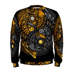 Yin Yang Owl Doodle Ornament Illustration Men s Sweatshirt