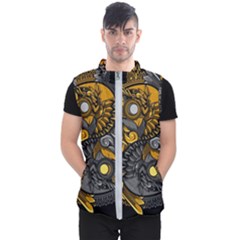 Yin Yang Owl Doodle Ornament Illustration Men s Puffer Vest