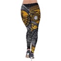 Yin Yang Owl Doodle Ornament Illustration Velvet Leggings View2