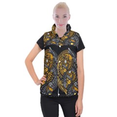 Yin Yang Owl Doodle Ornament Illustration Women s Button Up Vest