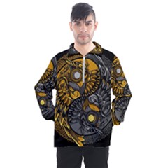 Yin Yang Owl Doodle Ornament Illustration Men s Half Zip Pullover