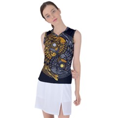 Yin Yang Owl Doodle Ornament Illustration Women s Sleeveless Sports Top by Semog4