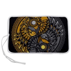 Yin Yang Owl Doodle Ornament Illustration Pen Storage Case (s) by Semog4