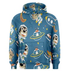 Seamless Pattern Funny Astronaut Outer Space Transportation Men s Core Hoodie