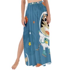 Seamless Pattern Funny Astronaut Outer Space Transportation Maxi Chiffon Tie-up Sarong by Semog4