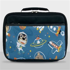 Seamless Pattern Funny Astronaut Outer Space Transportation Lunch Bag by Semog4