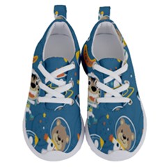 Seamless Pattern Funny Astronaut Outer Space Transportation Running Shoes by Semog4