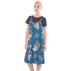 Seamless Pattern Funny Astronaut Outer Space Transportation Camis Fishtail Dress by Semog4