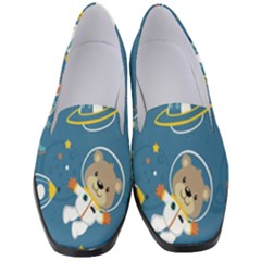 Seamless Pattern Funny Astronaut Outer Space Transportation Women s Classic Loafer Heels by Semog4