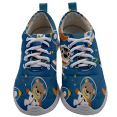 Seamless Pattern Funny Astronaut Outer Space Transportation Mens Athletic Shoes by Semog4