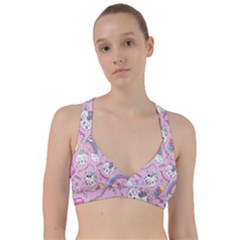 Beautiful Cute Animals Pattern Pink Sweetheart Sports Bra by Semog4