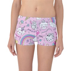 Beautiful Cute Animals Pattern Pink Reversible Boyleg Bikini Bottoms by Semog4