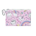 Beautiful Cute Animals Pattern Pink Canvas Cosmetic Bag (Medium) View1