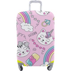 Beautiful Cute Animals Pattern Pink Luggage Cover (large) by Semog4