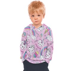 Beautiful Cute Animals Pattern Pink Kids  Overhead Hoodie