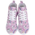 Beautiful Cute Animals Pattern Pink Women s Lightweight High Top Sneakers View1