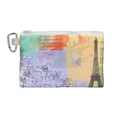 Scrapbook Paris Vintage France Canvas Cosmetic Bag (medium) by Salman4z