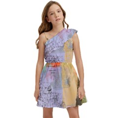 Scrapbook Paris Vintage France Kids  One Shoulder Party Dress by Salman4z