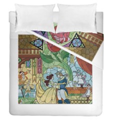 Stained Glass Rose Flower Duvet Cover Double Side (queen Size)