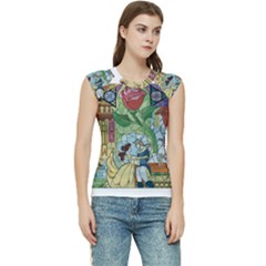 Stained Glass Rose Flower Women s Raglan Cap Sleeve Tee by Salman4z