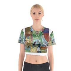 Stained Glass Rose Flower Cotton Crop Top by Salman4z