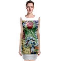 Stained Glass Rose Flower Classic Sleeveless Midi Dress by Salman4z