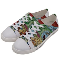 Stained Glass Rose Flower Men s Low Top Canvas Sneakers by Salman4z