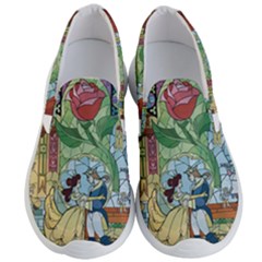 Stained Glass Rose Flower Men s Lightweight Slip Ons by Salman4z