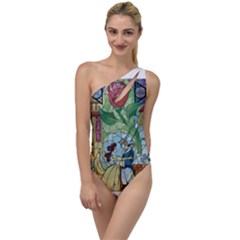 Stained Glass Rose Flower To One Side Swimsuit by Salman4z