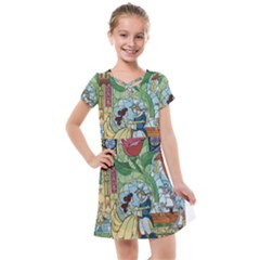 Stained Glass Rose Flower Kids  Cross Web Dress by Salman4z