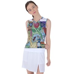 Stained Glass Rose Flower Women s Sleeveless Sports Top by Salman4z