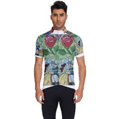 Stained Glass Rose Flower Men s Short Sleeve Cycling Jersey by Salman4z