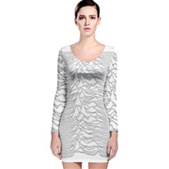 Joy Division Unknown Pleasures Post Punk Long Sleeve Velvet Bodycon Dress by Salman4z