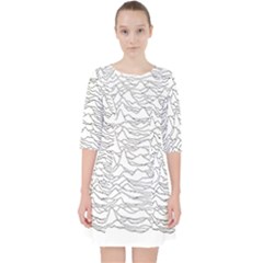 Joy Division Unknown Pleasures Post Punk Quarter Sleeve Pocket Dress by Salman4z