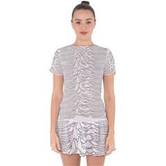 Joy Division Unknown Pleasures Post Punk Drop Hem Mini Chiffon Dress