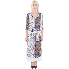 Brain Mind Aianatomy Quarter Sleeve Wrap Maxi Dress by Salman4z