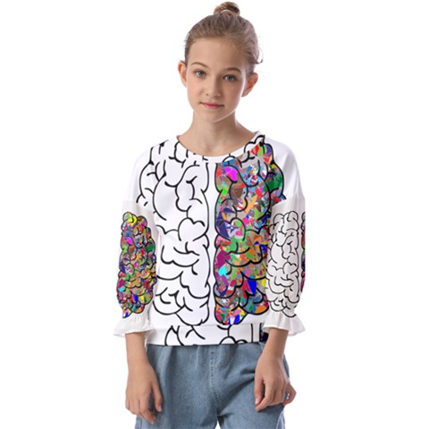 Brain Mind Aianatomy Kids  Cuff Sleeve Top by Salman4z