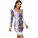 Brain Mind Aianatomy Women Long Sleeve Ruched Stretch Jersey Dress View2