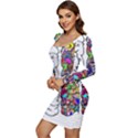 Brain Mind Aianatomy Women Long Sleeve Ruched Stretch Jersey Dress View3