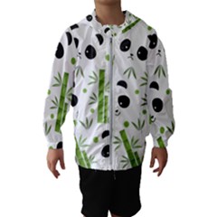 Giant Panda Bear Green Bamboo Kids  Hooded Windbreaker by Salman4z