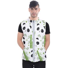 Giant Panda Bear Green Bamboo Men s Puffer Vest by Salman4z