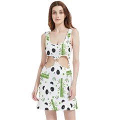 Giant Panda Bear Green Bamboo Velour Cutout Dress by Salman4z